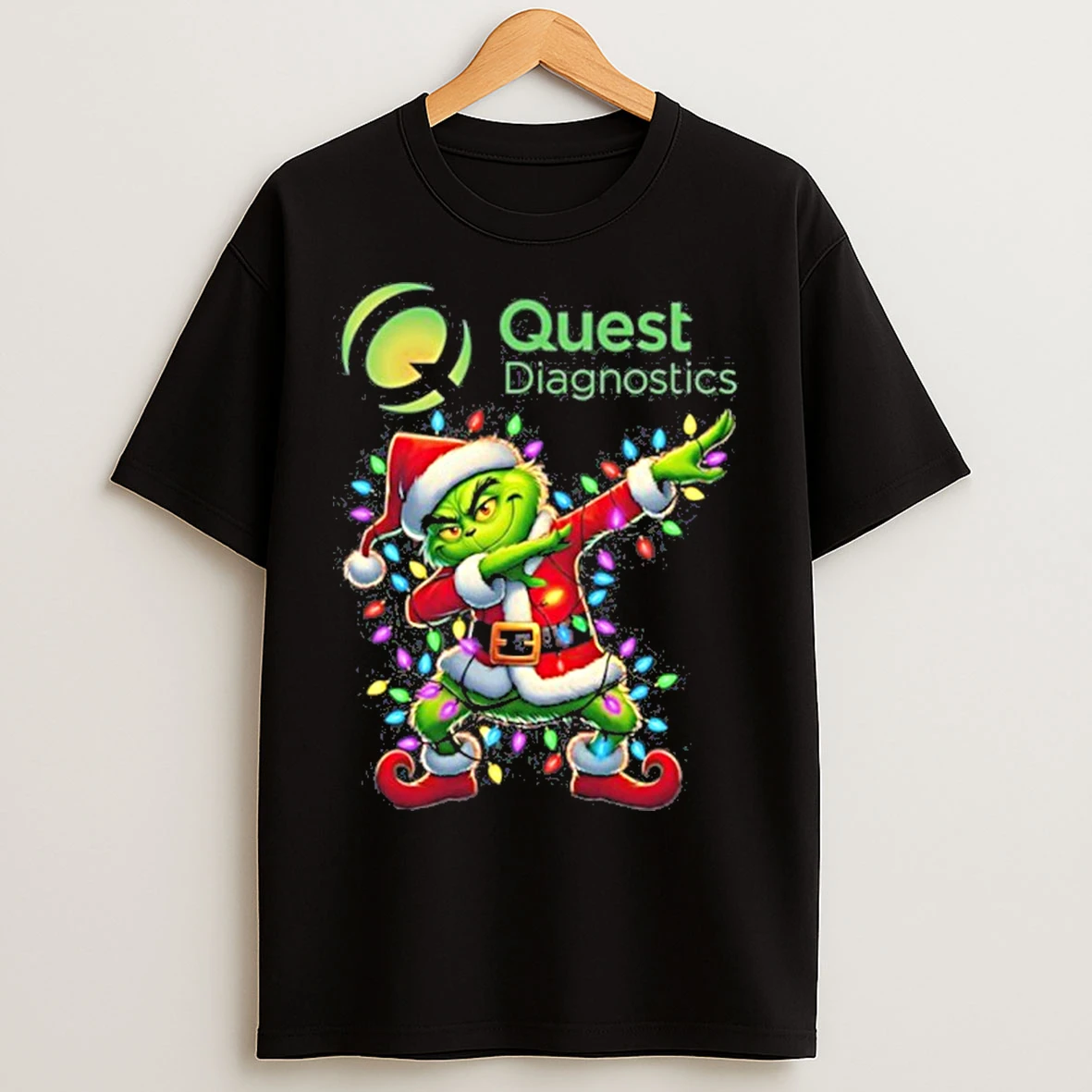 Classic 2025 Quest Diagnostics X Santa Grinch Dabbing Light T Shirts