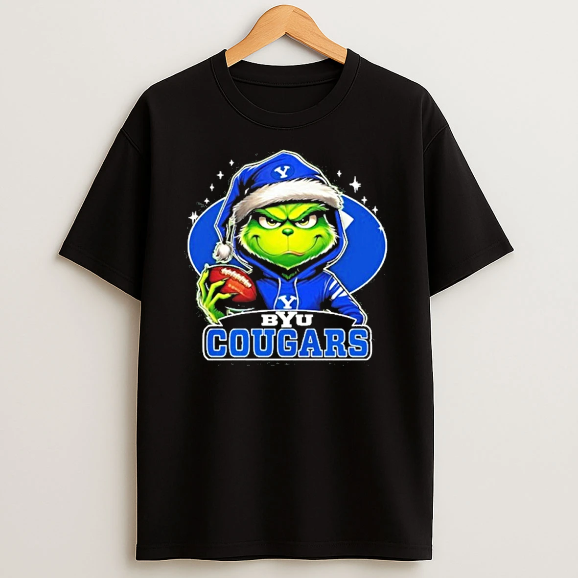 Classic 2025 Santa Grinch X Byu Cougars Logo Baseball T Shirts