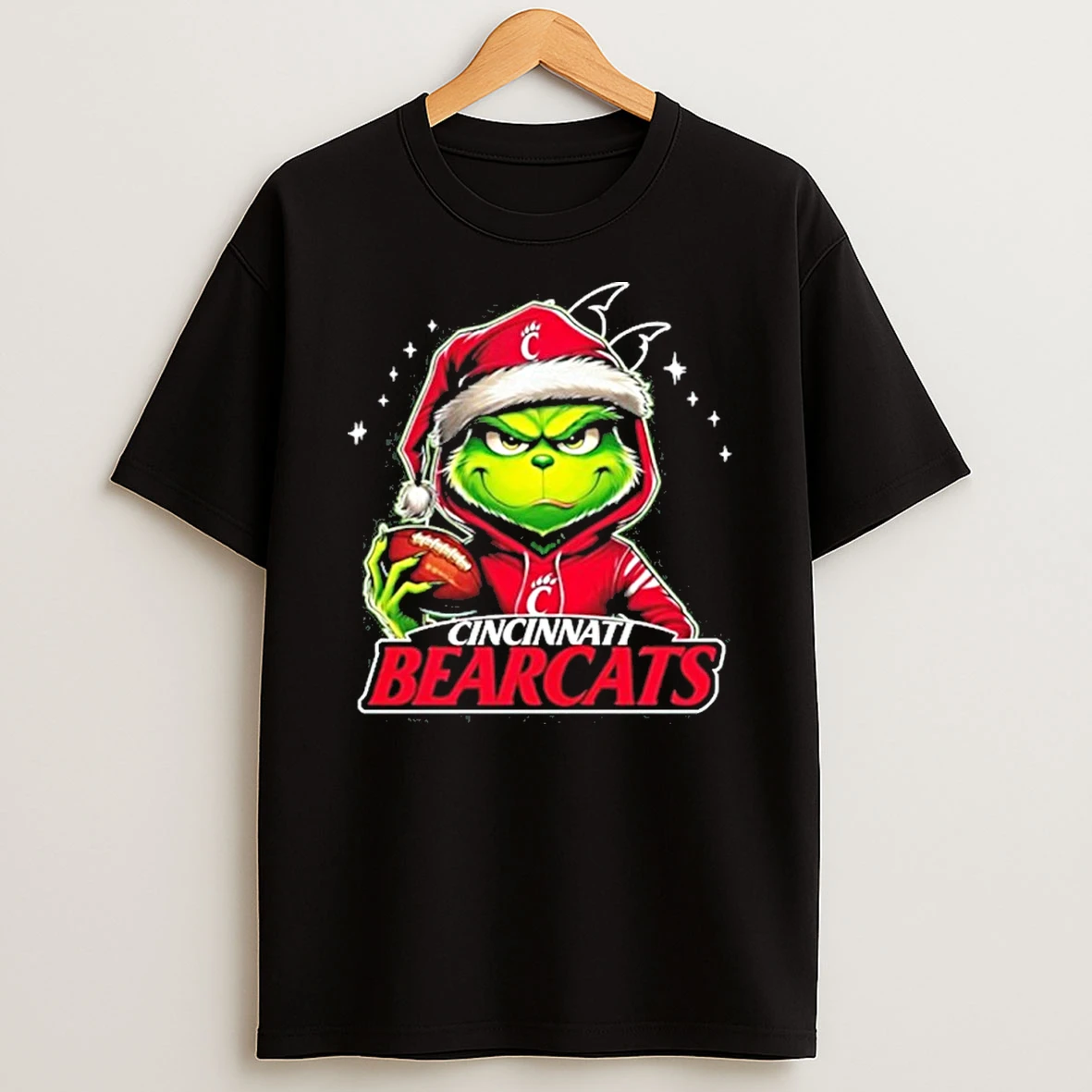 Classic 2025 Santa Grinch X Cincinnati Bearcats Logo Baseball T Shirts