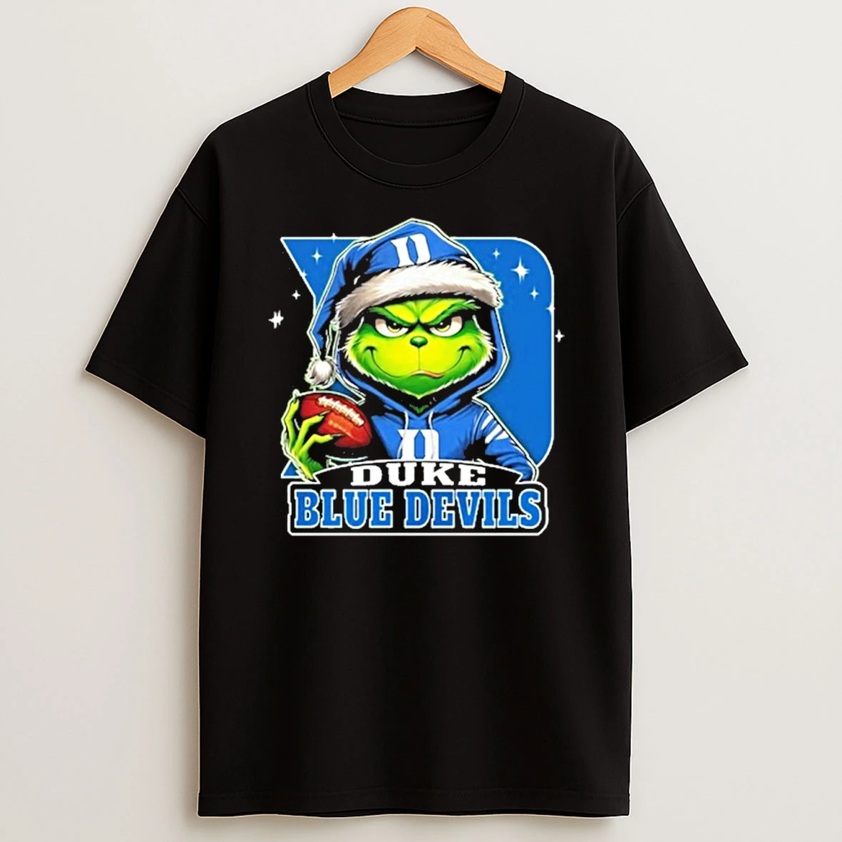 Classic 2025 Santa Grinch X Duke Blue Devils Logo Baseball T Shirts