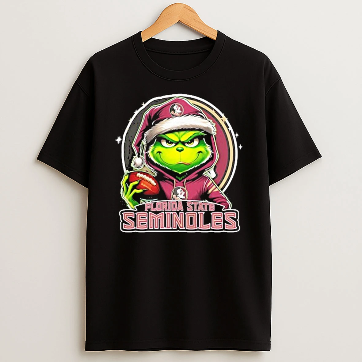 Classic 2025 Santa Grinch X Florida State Seminoles Logo Baseball T Shirts
