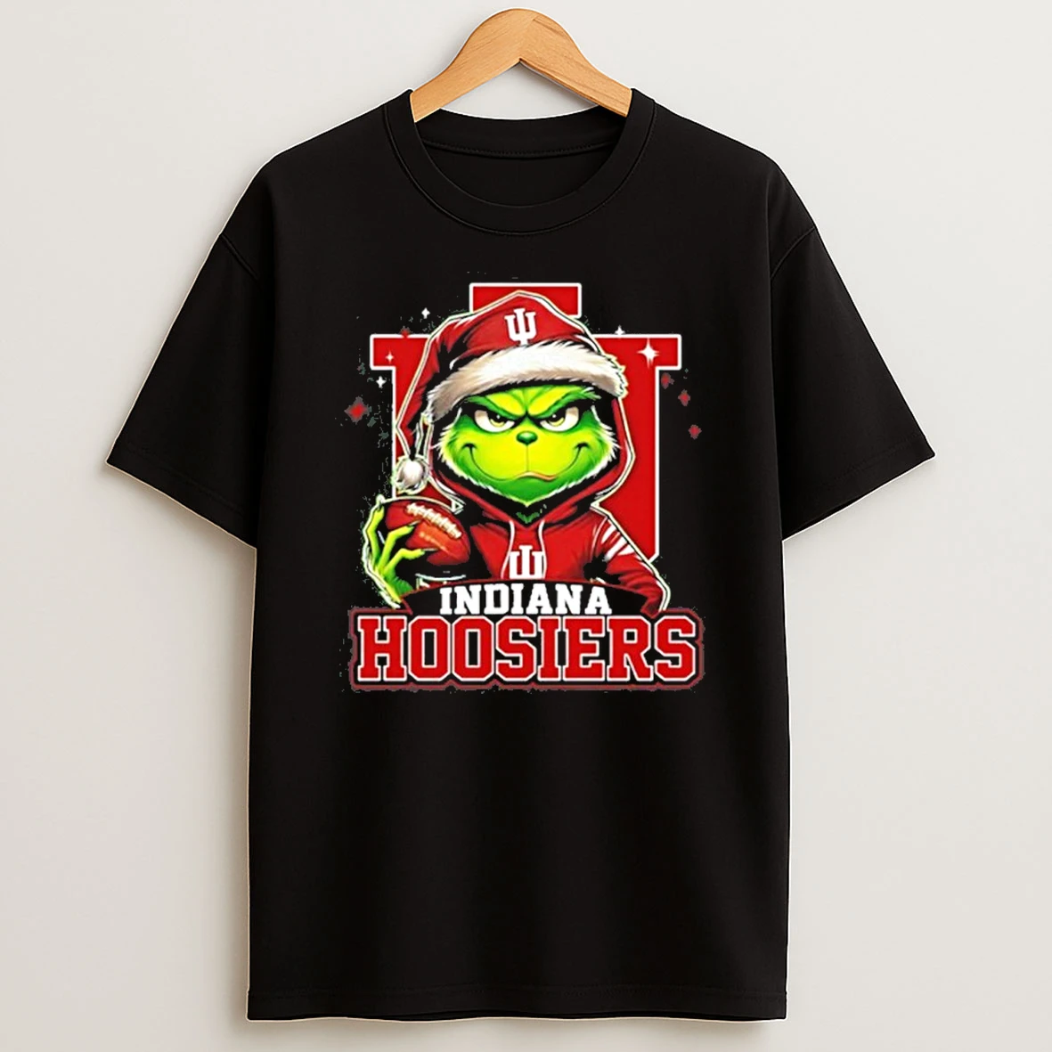 Classic 2025 Santa Grinch X Indiana Hoosiers Logo Baseball T Shirts