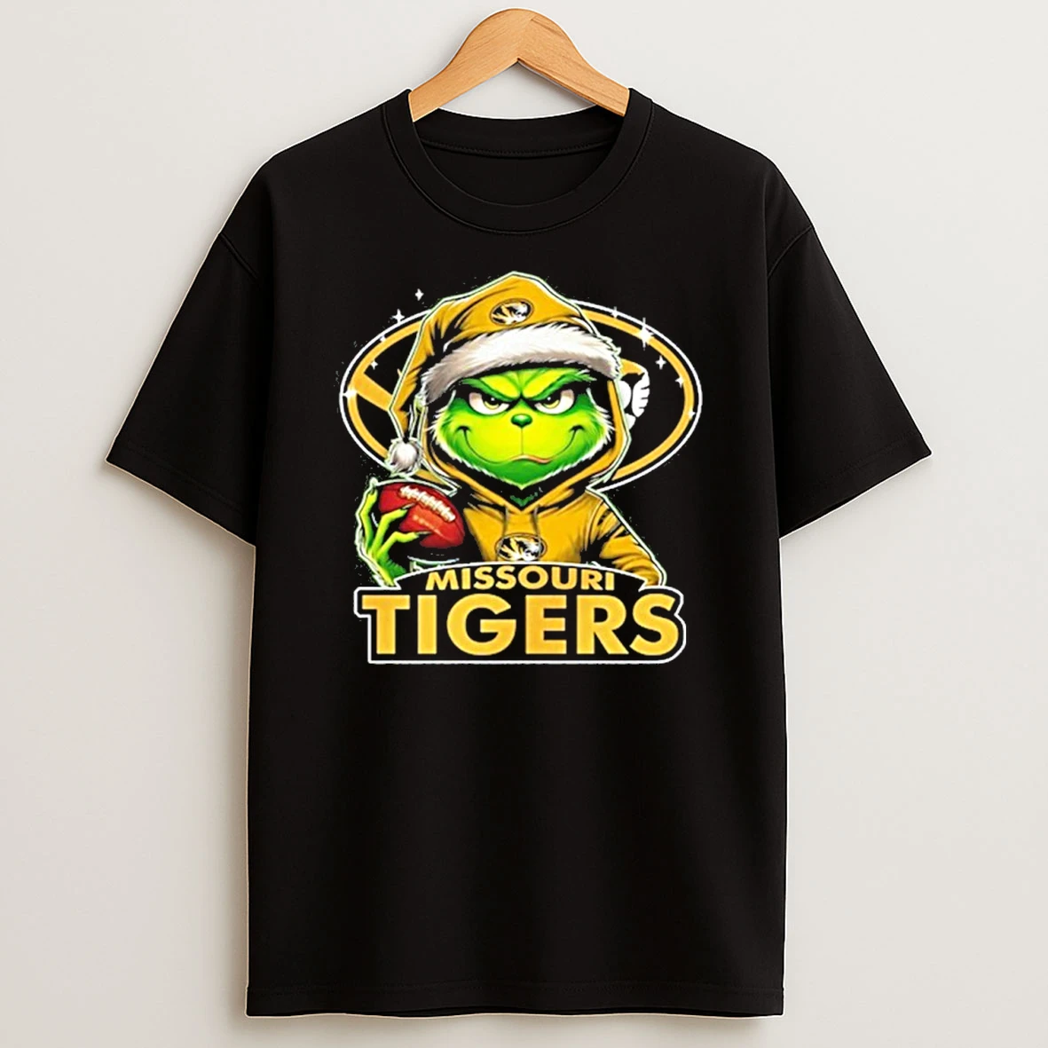 Classic 2025 Santa Grinch X Missouri Tigers Logo Baseball T Shirts