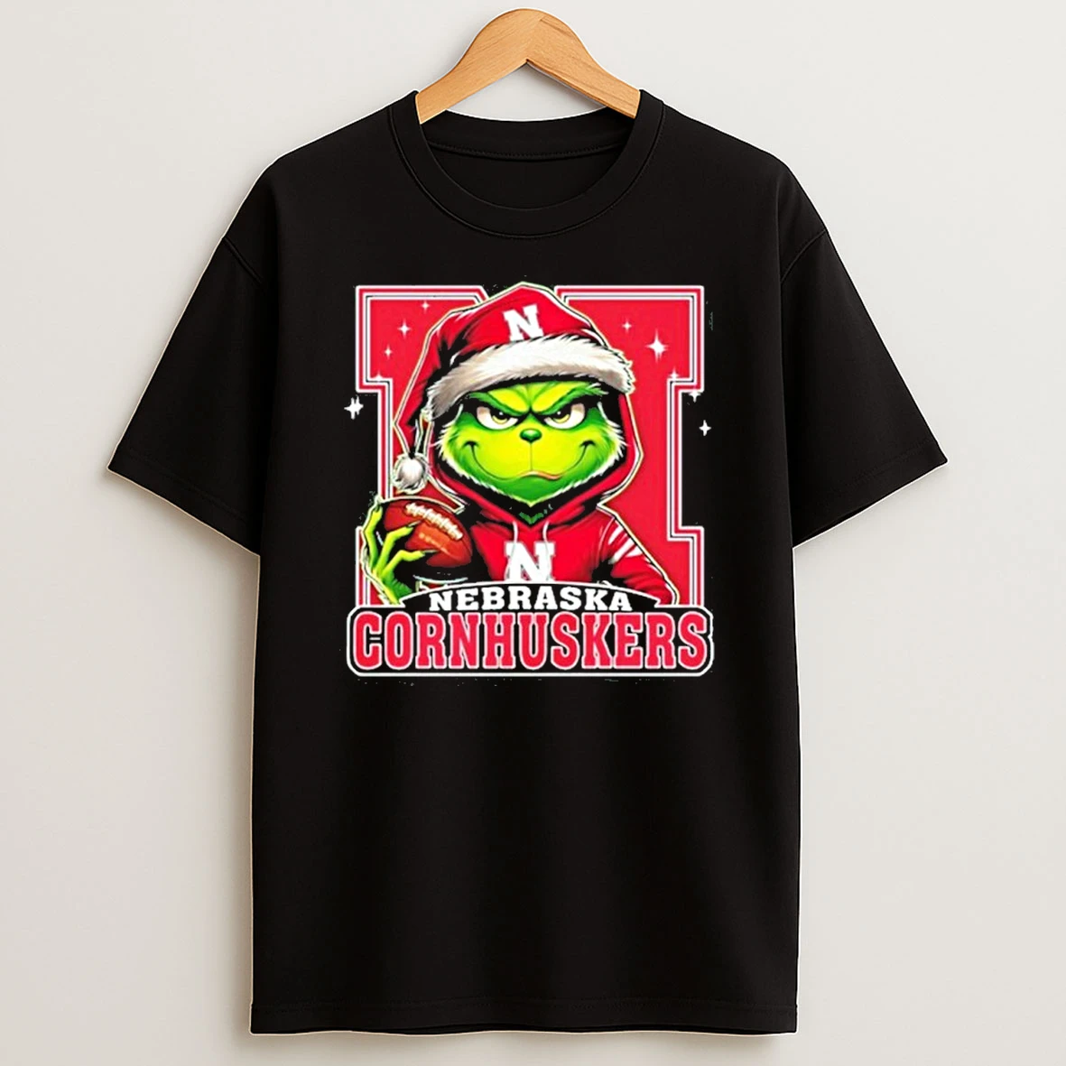 Classic 2025 Santa Grinch X Nebraska Cornhuskers Logo Baseball T Shirts