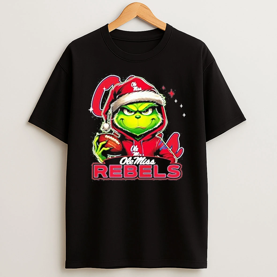 Classic 2025 Santa Grinch X Ole Miss Rebels Logo Baseball T Shirts