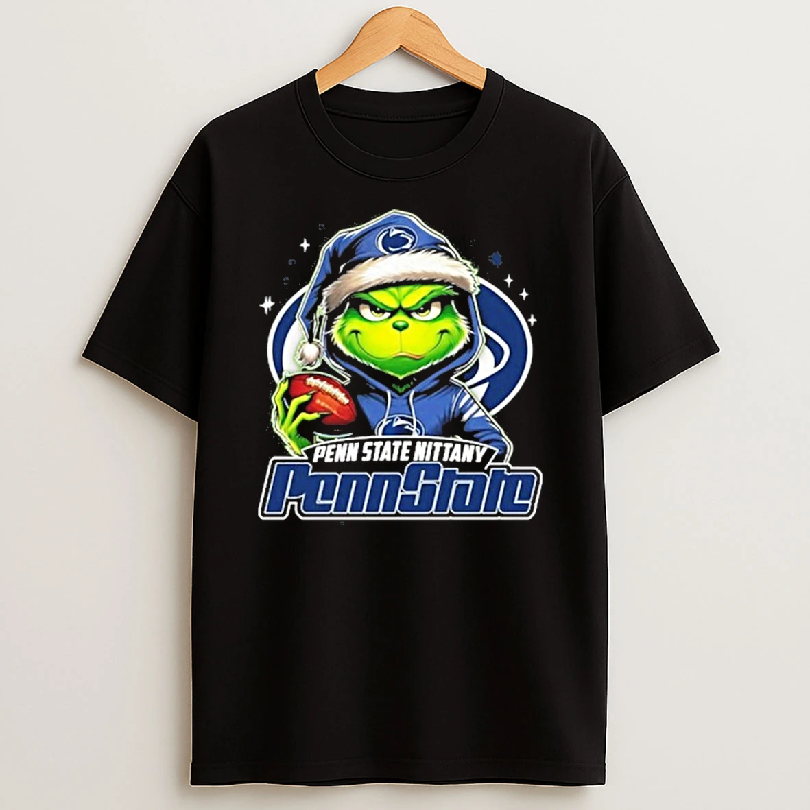 Classic 2025 Santa Grinch X Penn State Nittany Lions Logo Baseball T Shirts