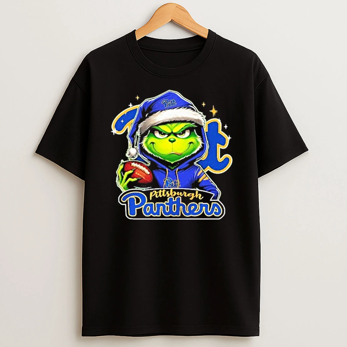 Classic 2025 Santa Grinch X Pittsburgh Panthers Logo Baseball T Shirts
