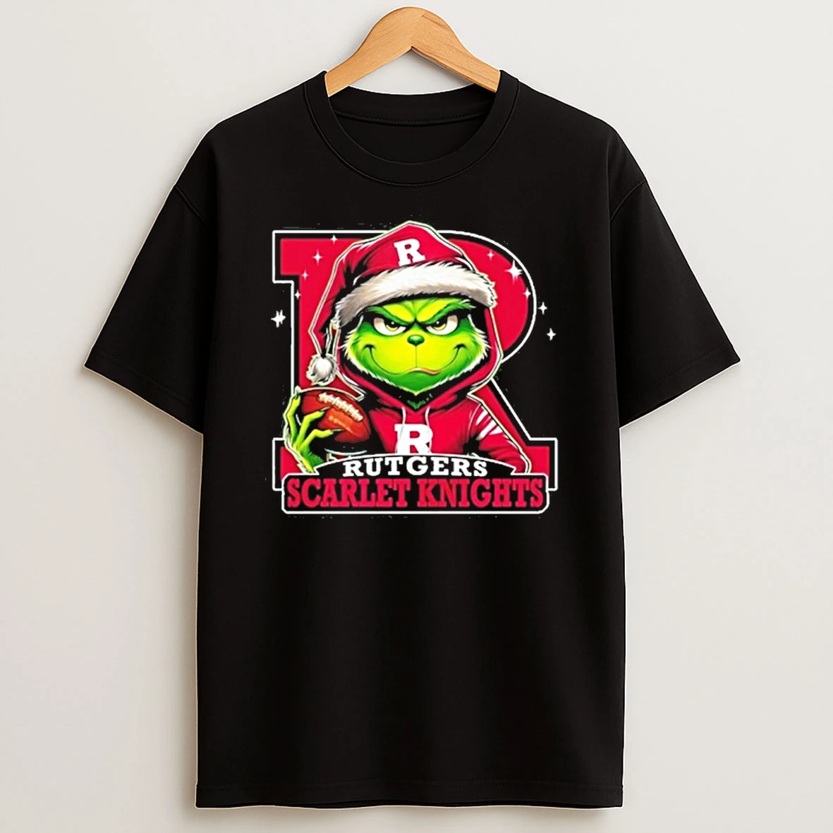 Classic 2025 Santa Grinch X Rutgers Scarlet Knights Logo Baseball T Shirts