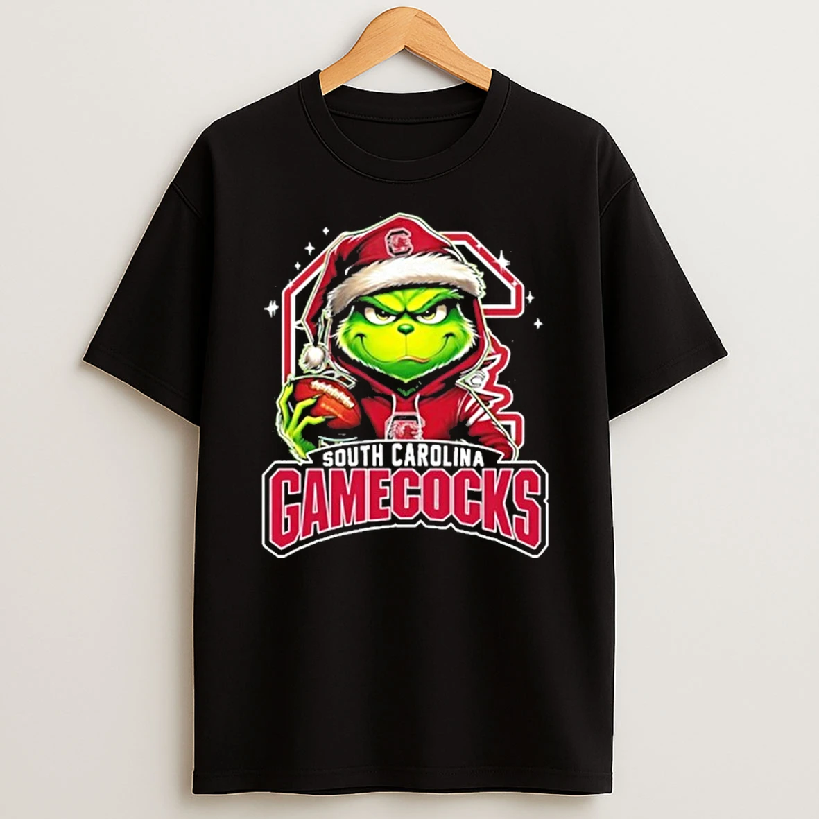 Classic 2025 Santa Grinch X South Carolina Gamecocks Logo Baseball T Shirts