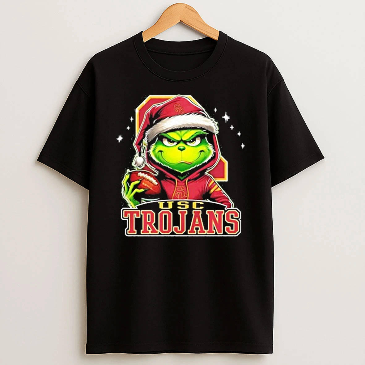 Classic 2025 Santa Grinch X Usc Trojans Logo Baseball T Shirts
