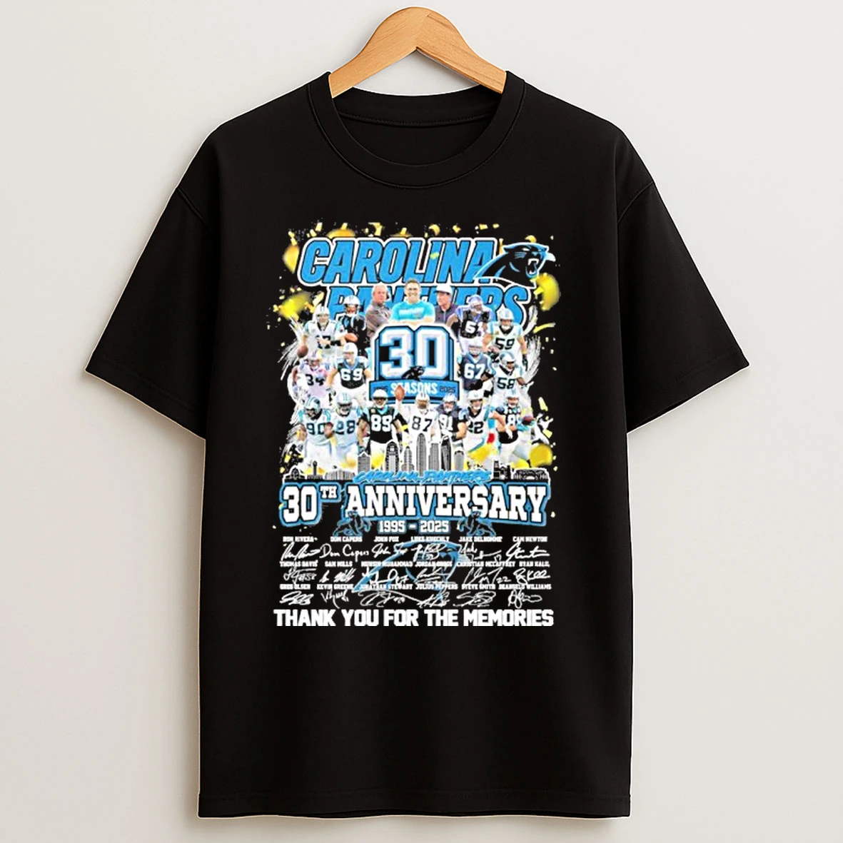 Classic 30th Anniversary 1995 2025 Carolina Panthers Team T Shirts