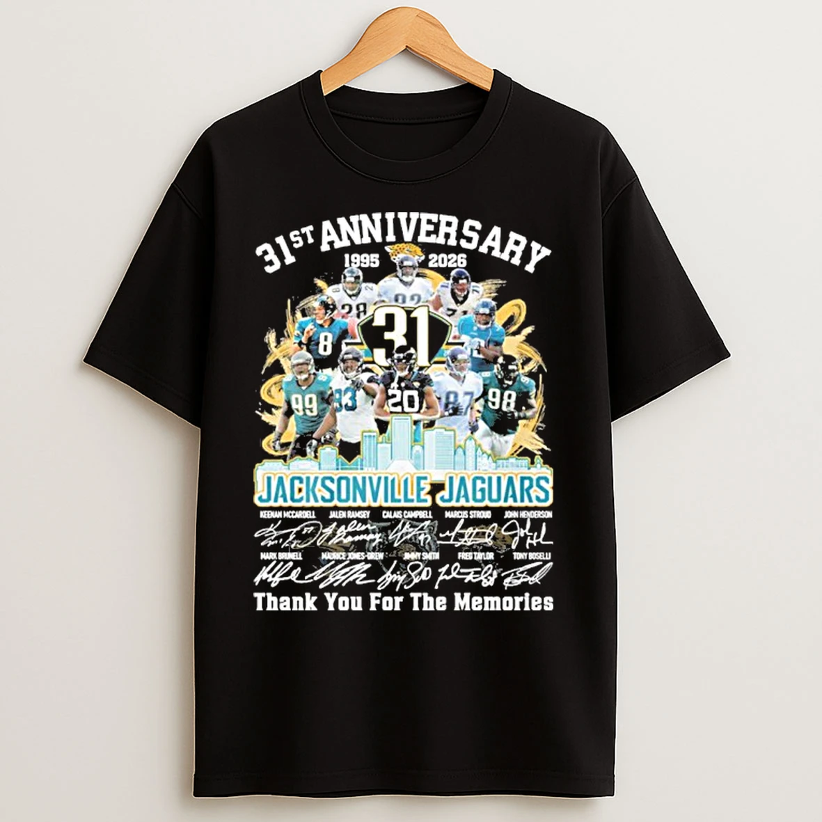 Classic 31st Anniversary 1995 2026 Jacksonville Jaguars Teams T Shirts