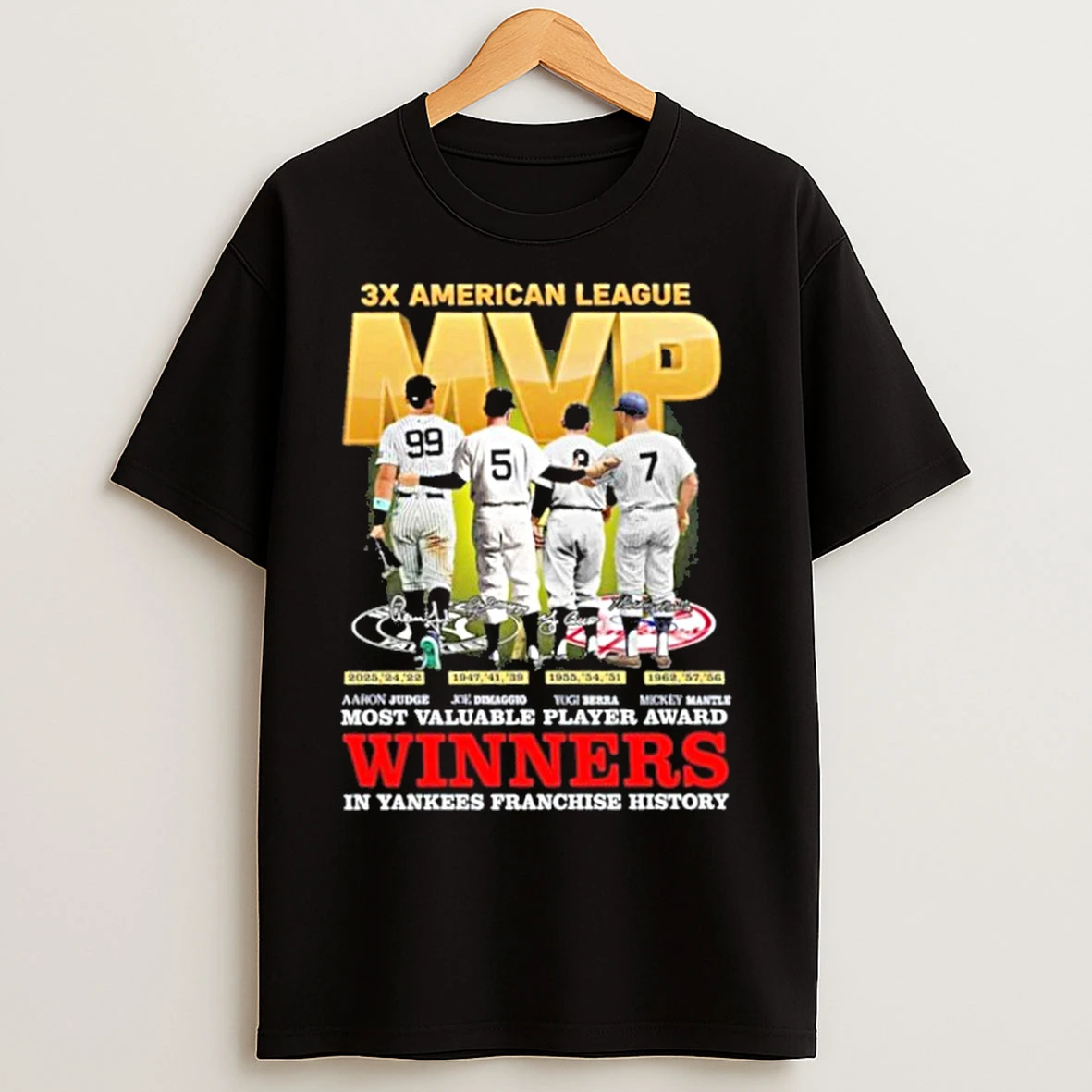 Classic 3x American League Mvp Winners In Yankees Franchise History T Shirts