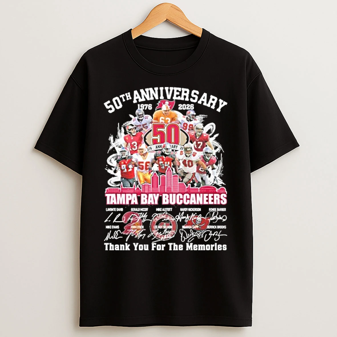 Classic 50th Anniversary 1976 2026 Tampa Bay Buccaneers Teams T Shirts