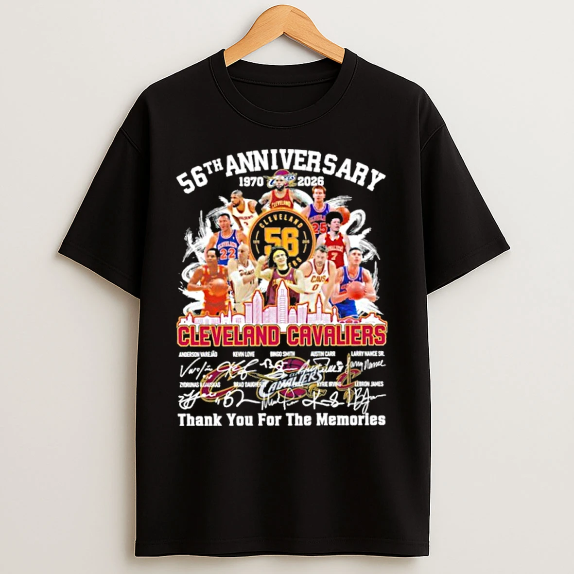 Classic 56th Anniversary 1970 2026 Team Player Cleveland Cavaliers Signature Thank You For The Memories T Shirts