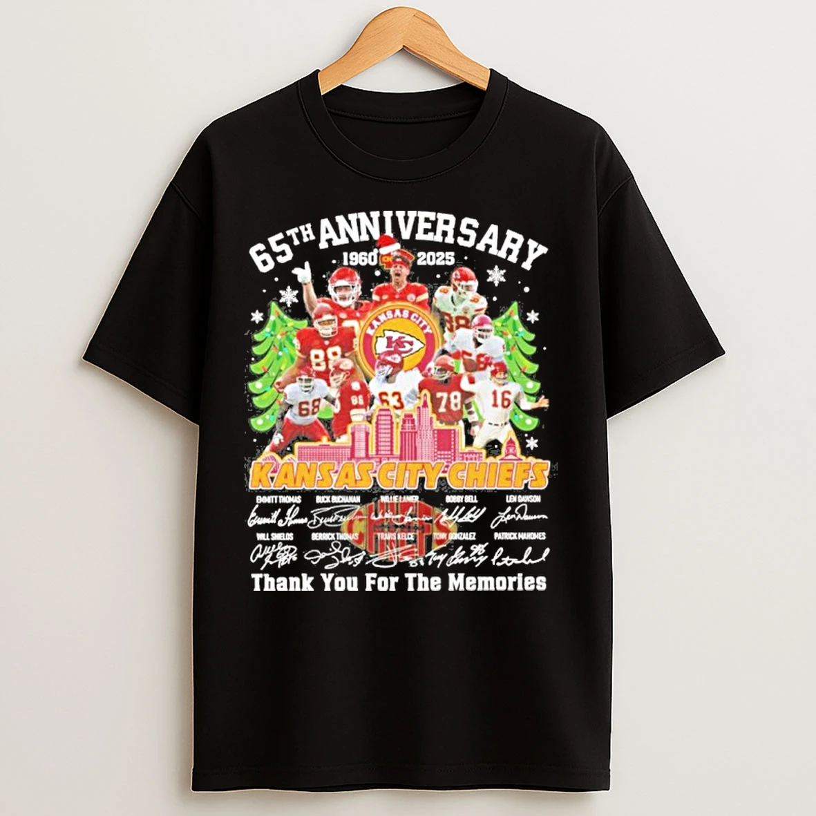 Classic 65th Anniversary 1960 2025 Team Player Kansas City Chiefs Signature Thank You For The Memories T Shirts