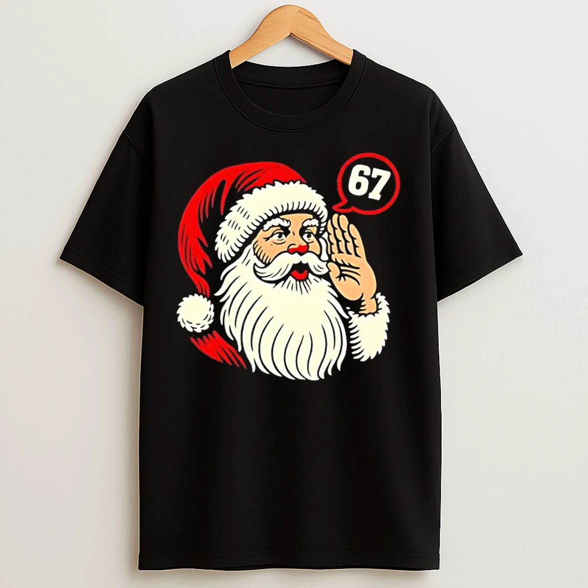 Classic 67 Christmas Six Seven Meme Brainrot Santa Claus T Shirts