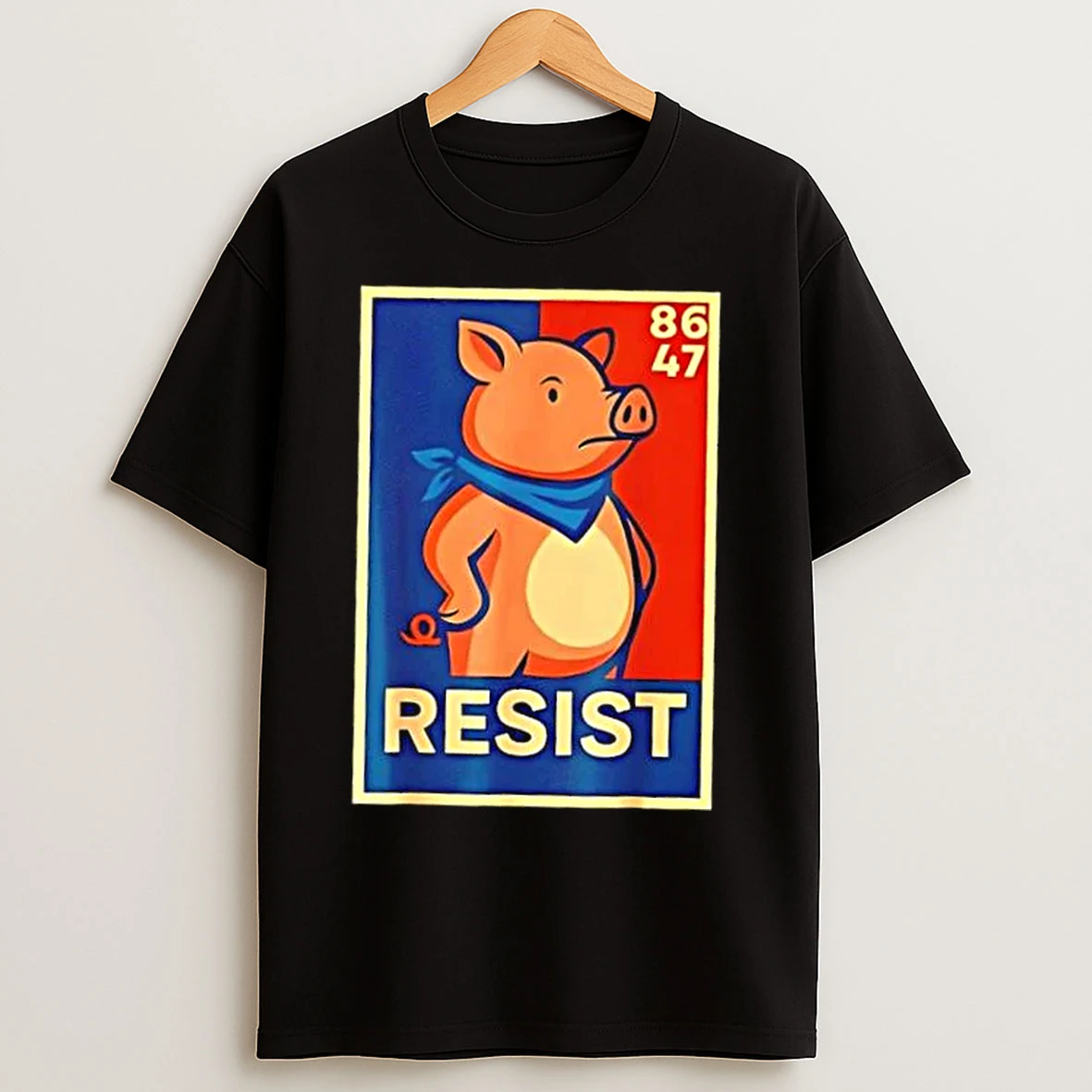 Classic 86 47 Quiet Piggy Protest Resist T Shirts