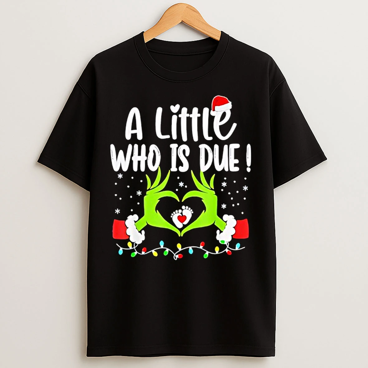Classic A Little Who Is Due Pregnancy Christmas Announcement T Shirts
