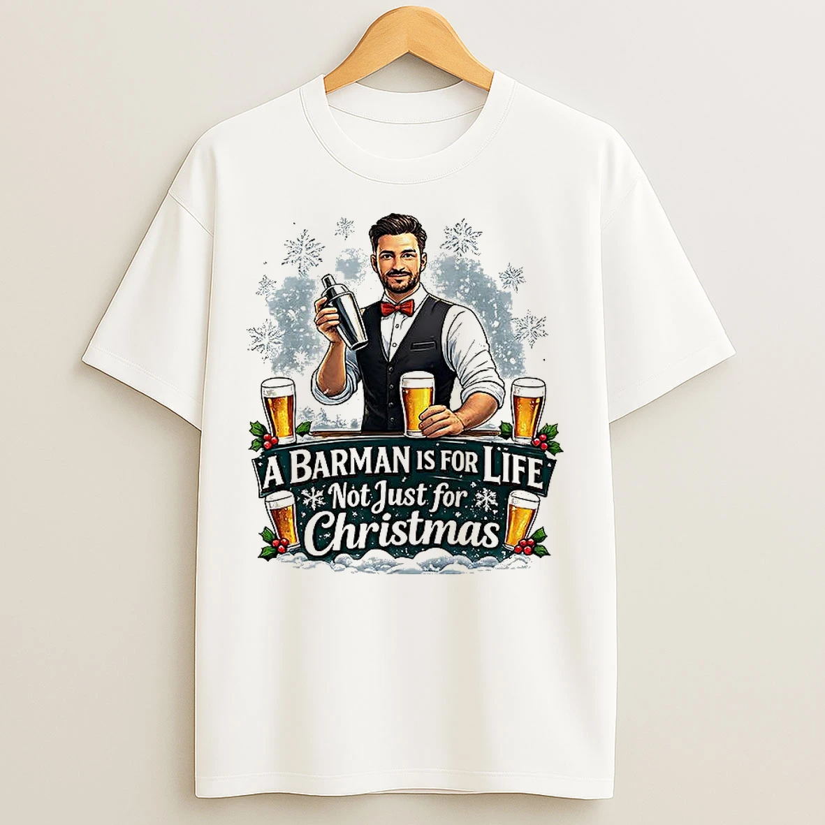 Classic A Barman Is For Life Not Just For Christmas Bartender T Shirts