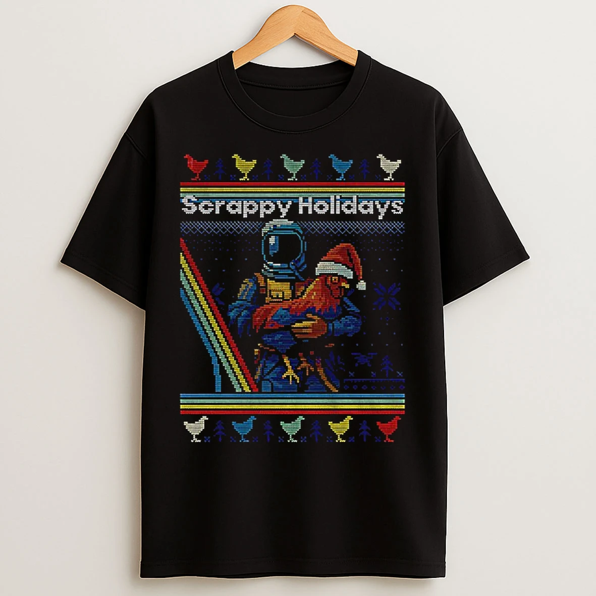 Classic Arc Raiders Rooster Scrappy Holidays Merry Christmas T Shirts