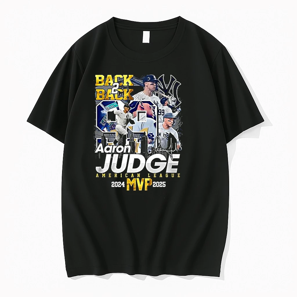 Classic Aaron Judge American League Mvp 2024 2025 Back 2 Back Signature T Shirts