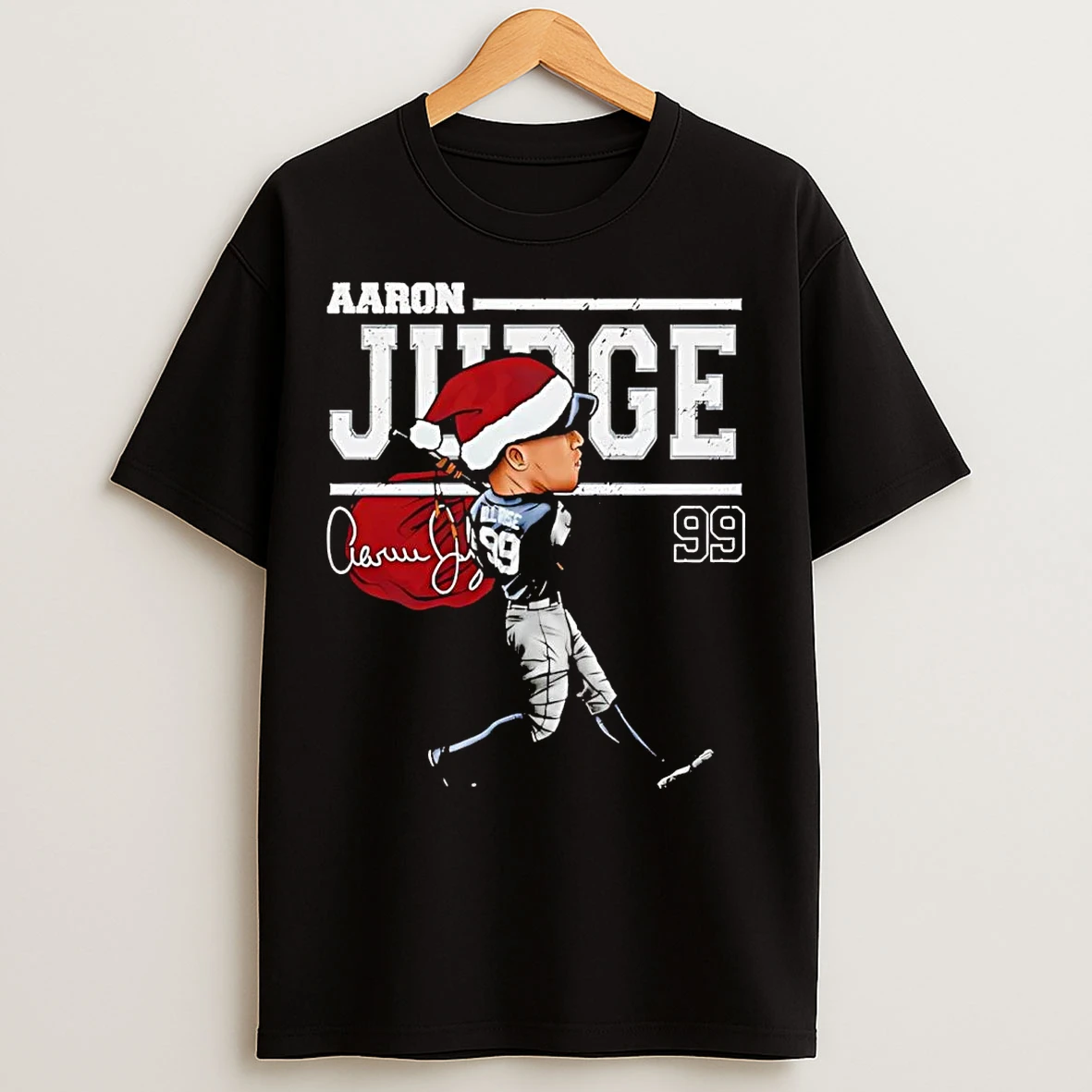 Classic Aaron Judge Santa Cartoon New York Yankees T Shirts