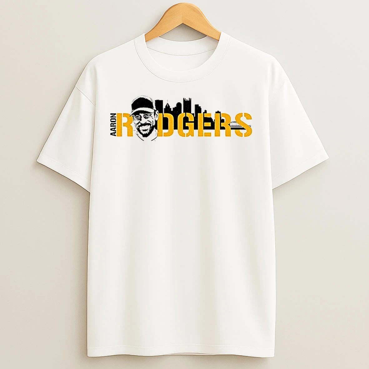 Classic Aaron Rodgers Big Head Pittsburgh Steelers Football City Skyline Nfl 2025 T Shirts