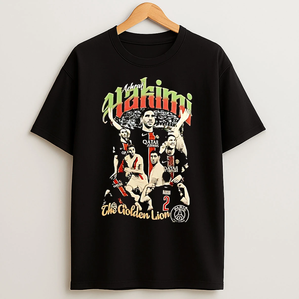 Classic Achraf Hakimi The Golden Lion Psg Graphic Christmas T Shirts