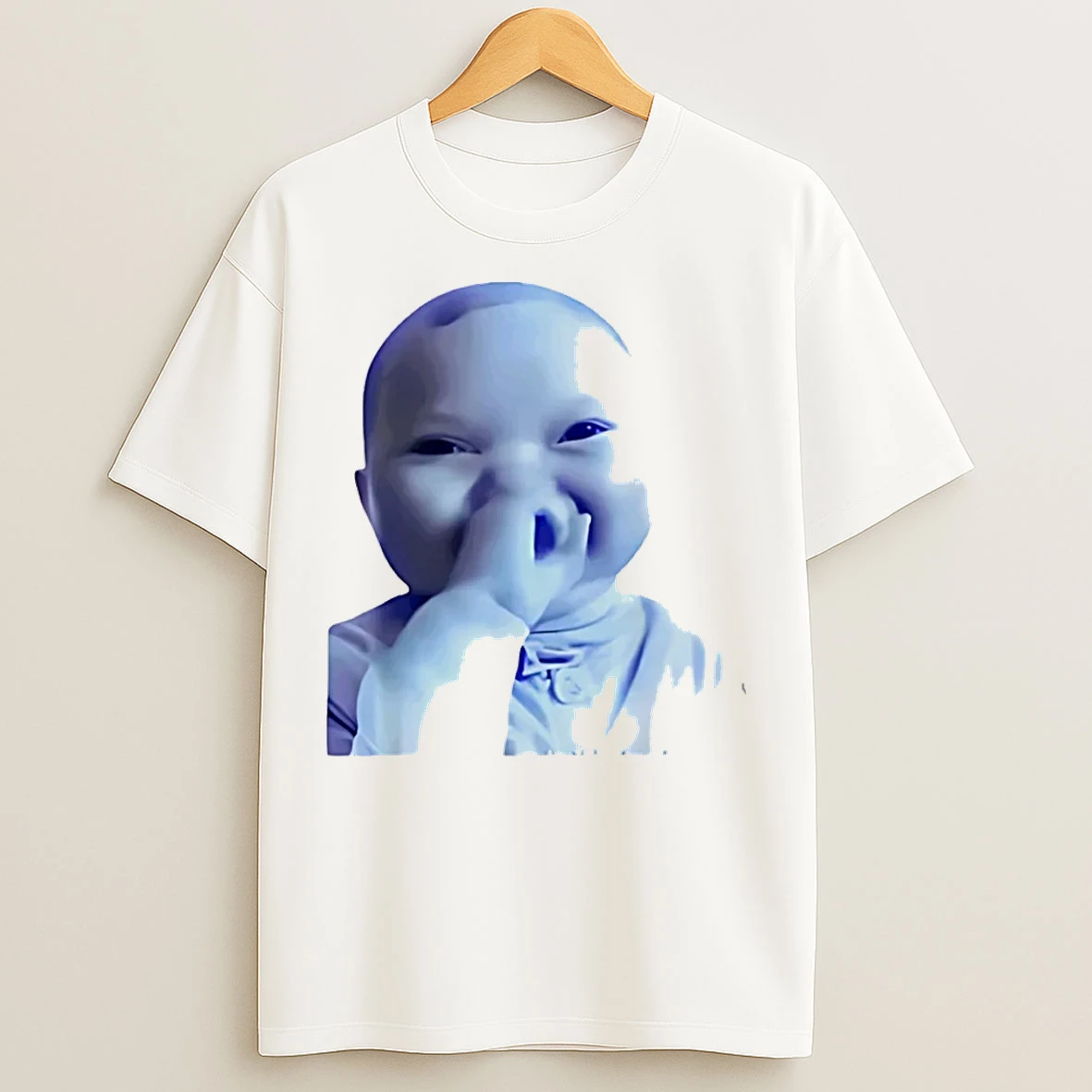 Classic Ai Baby Holding Laugh Meme Viral Trend T Shirts