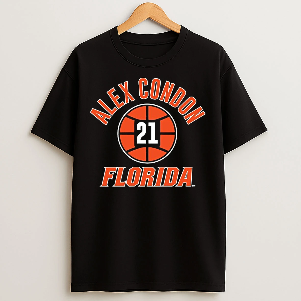 Classic Alex Condon 21 Florida Gators Basketball Name Number Ball T Shirts
