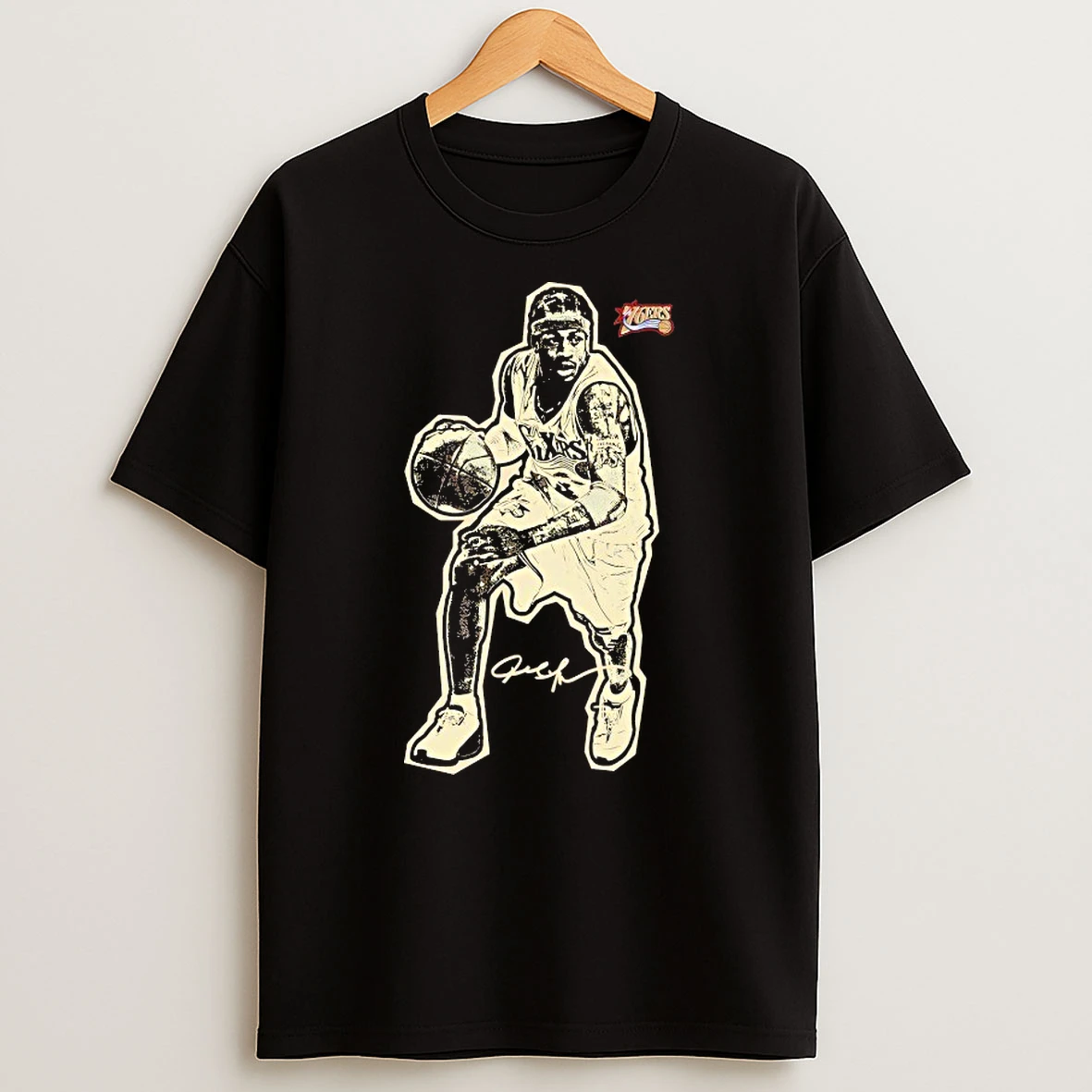 Classic Allen Iverson Philadelphia 76ers Blockbuster Player Graphic T Shirts
