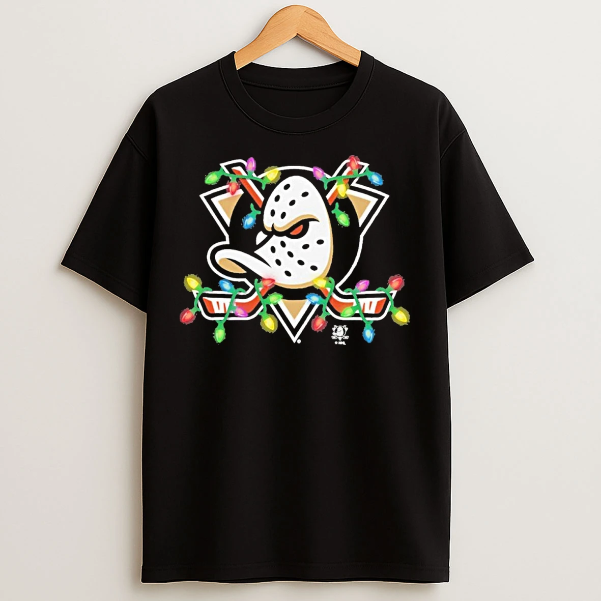 Classic Anaheim Ducks Logo Lights Christmas T Shirts