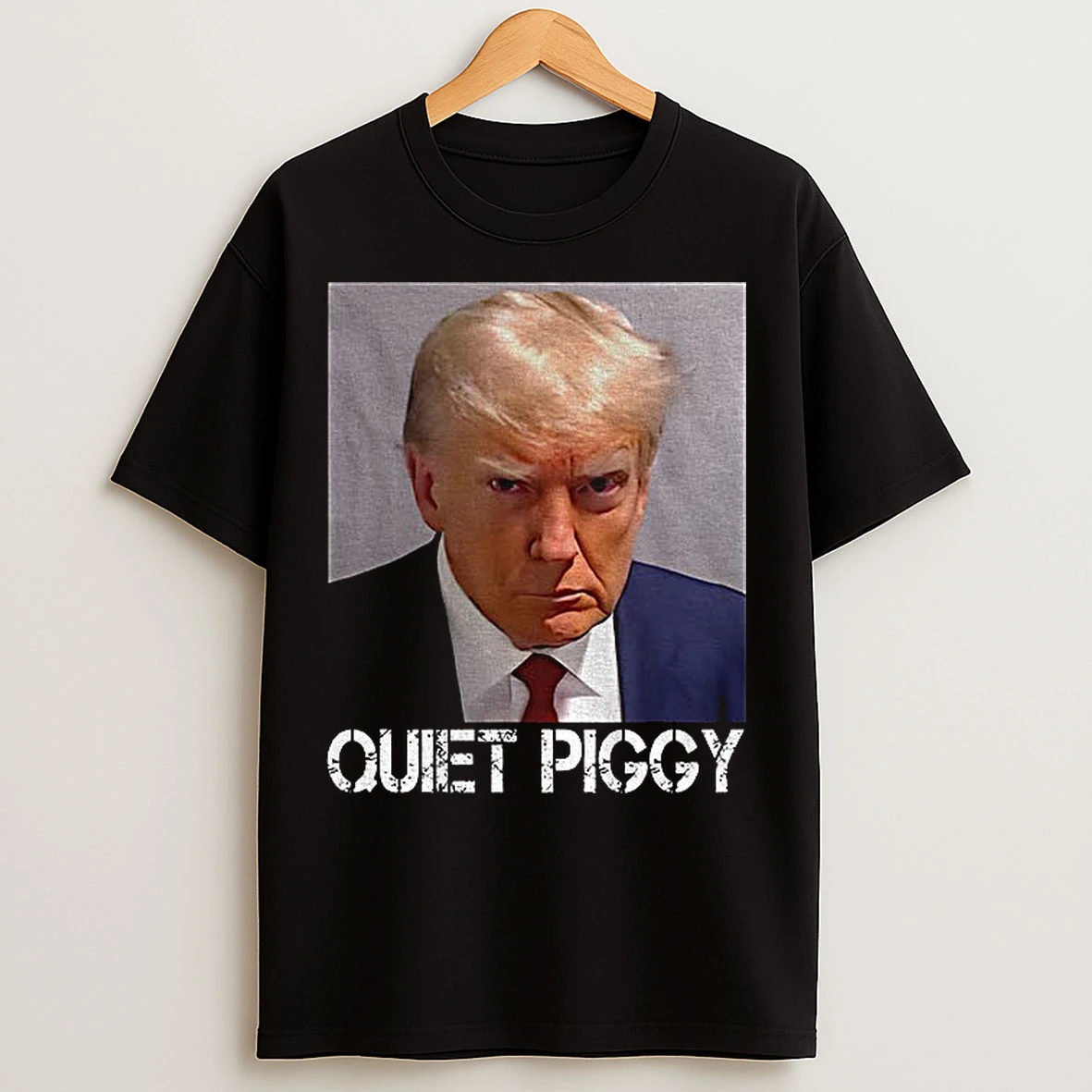 Classic Angry Donald Trump Quiet Piggy Resist Anti Maga Photo T Shirts