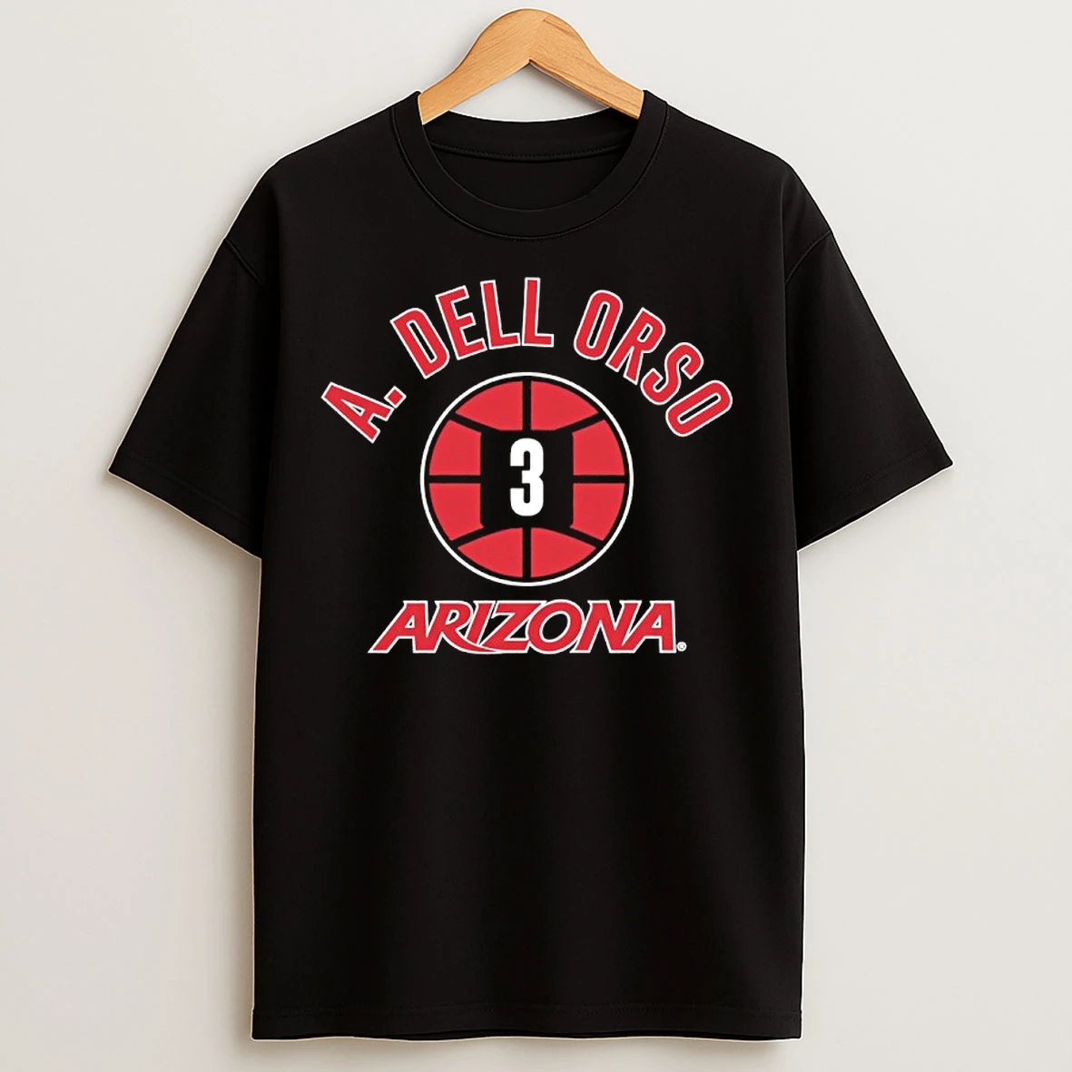Classic Anthony Dellorso 3 Arizona Wildcats Basketball Name Number Ball T Shirts