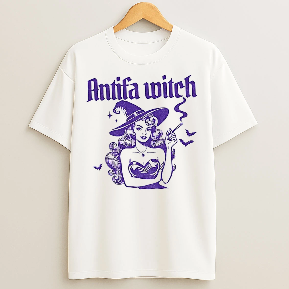 Classic Antifa Witch Anti Fascism Fuck Trump Halloween T Shirts