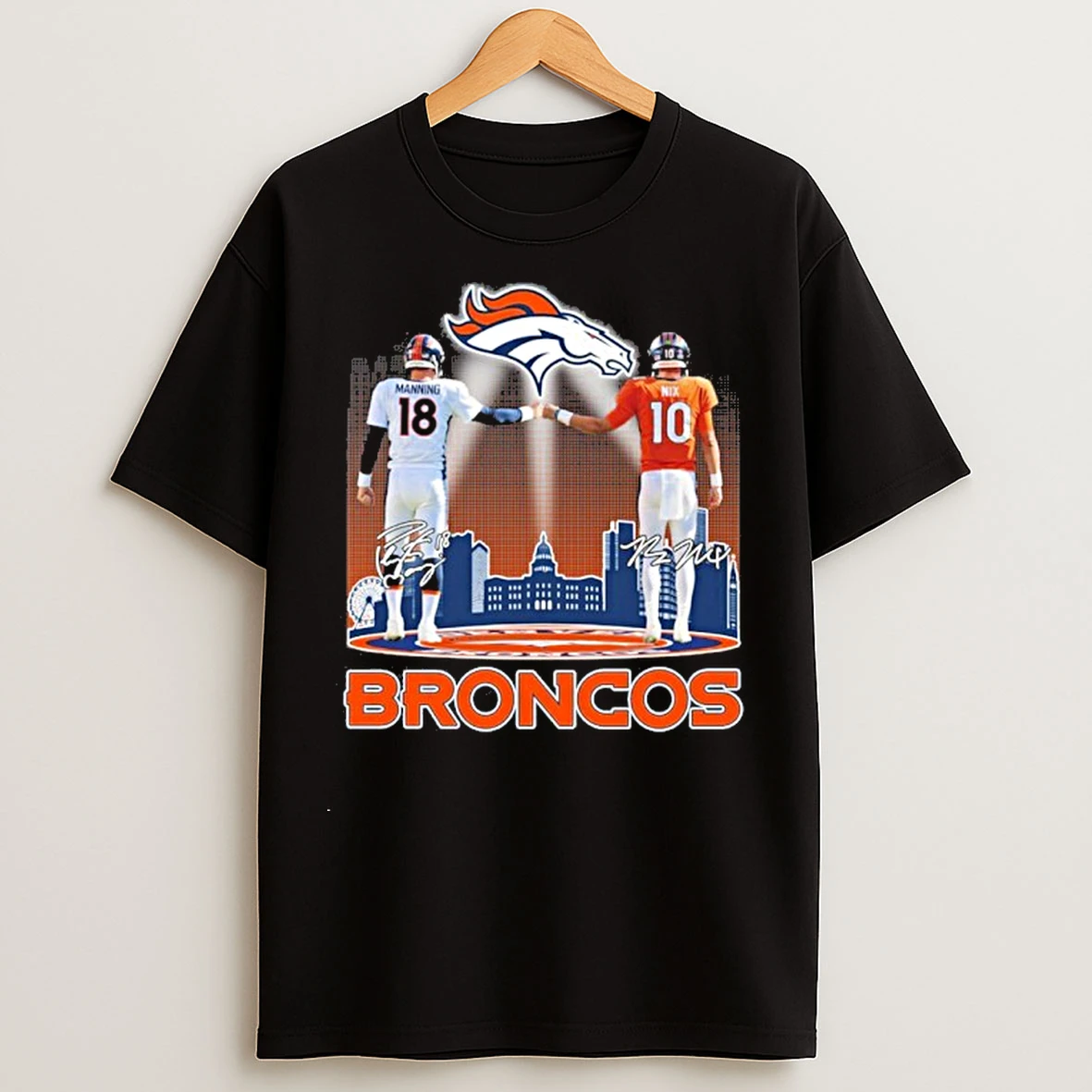 Classic Arch Manning Vs Bo Nix Denver Broncos T Shirts