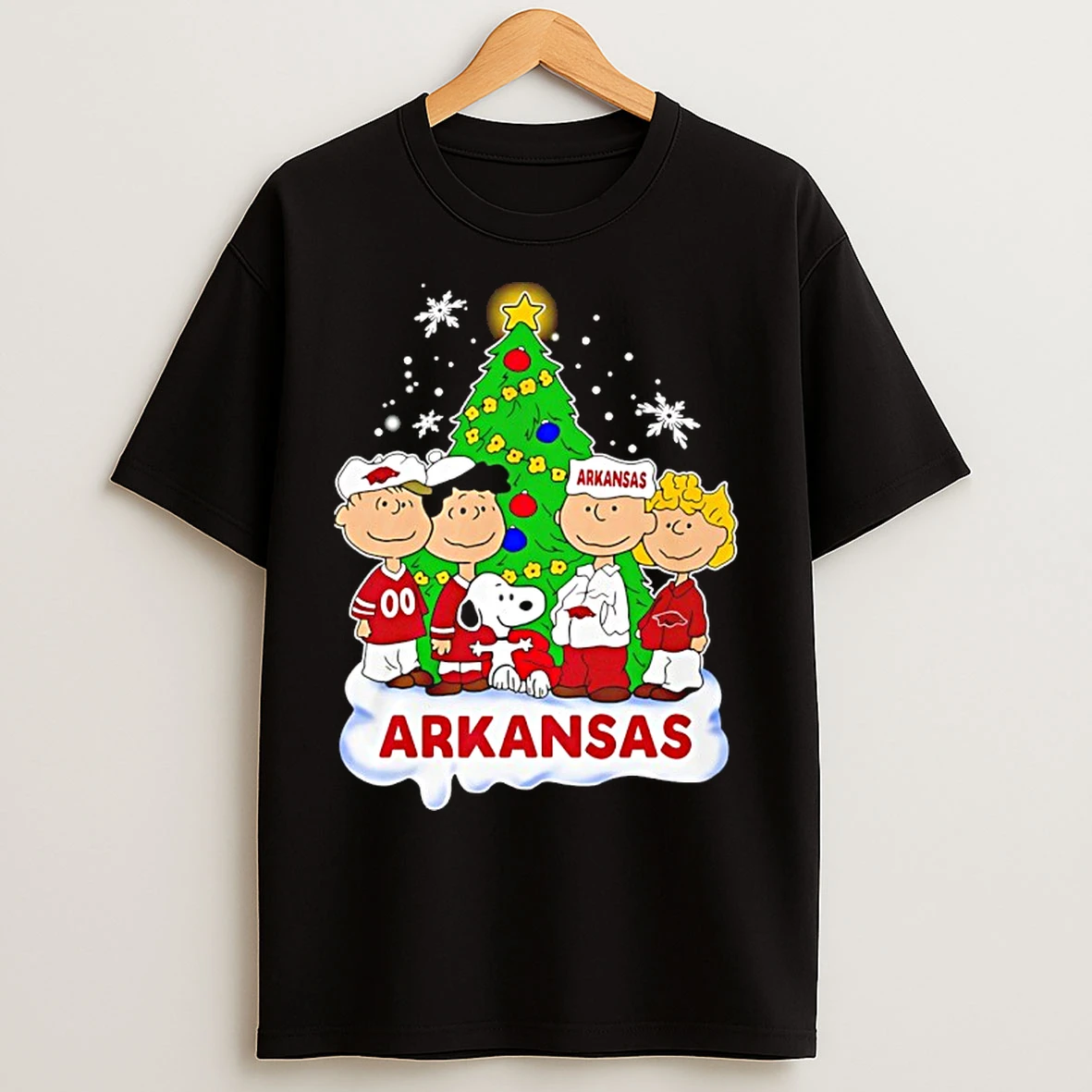 Classic Arkansas Razorbacks Snoopy And The Peanuts Christmas 2025 T Shirts