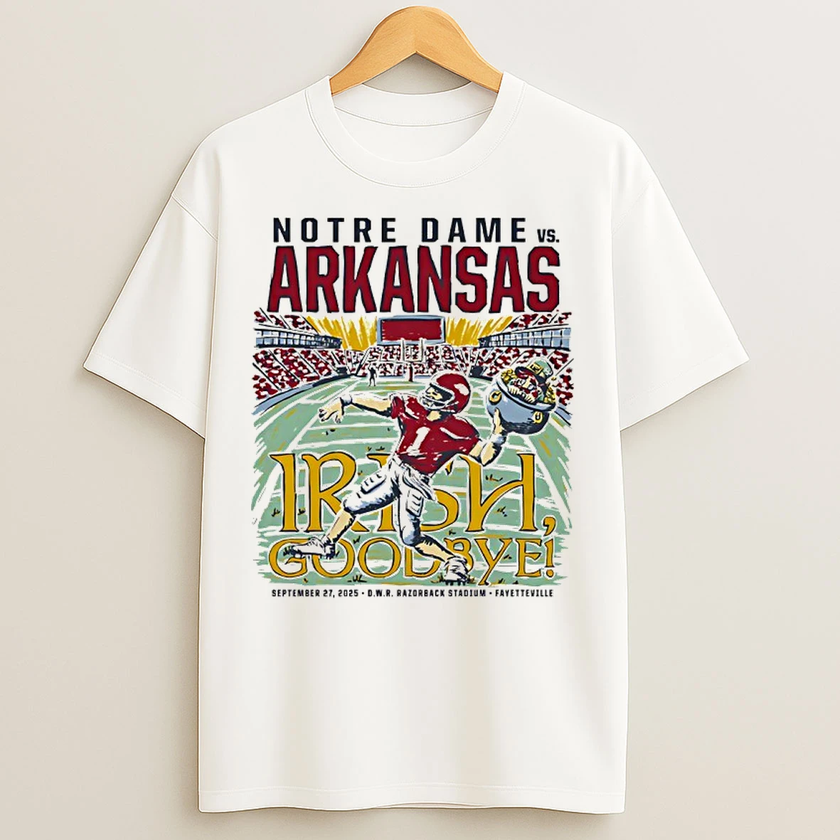 Classic Arkansas Vs Notre Dame Game Day 2025 Paint T Shirts