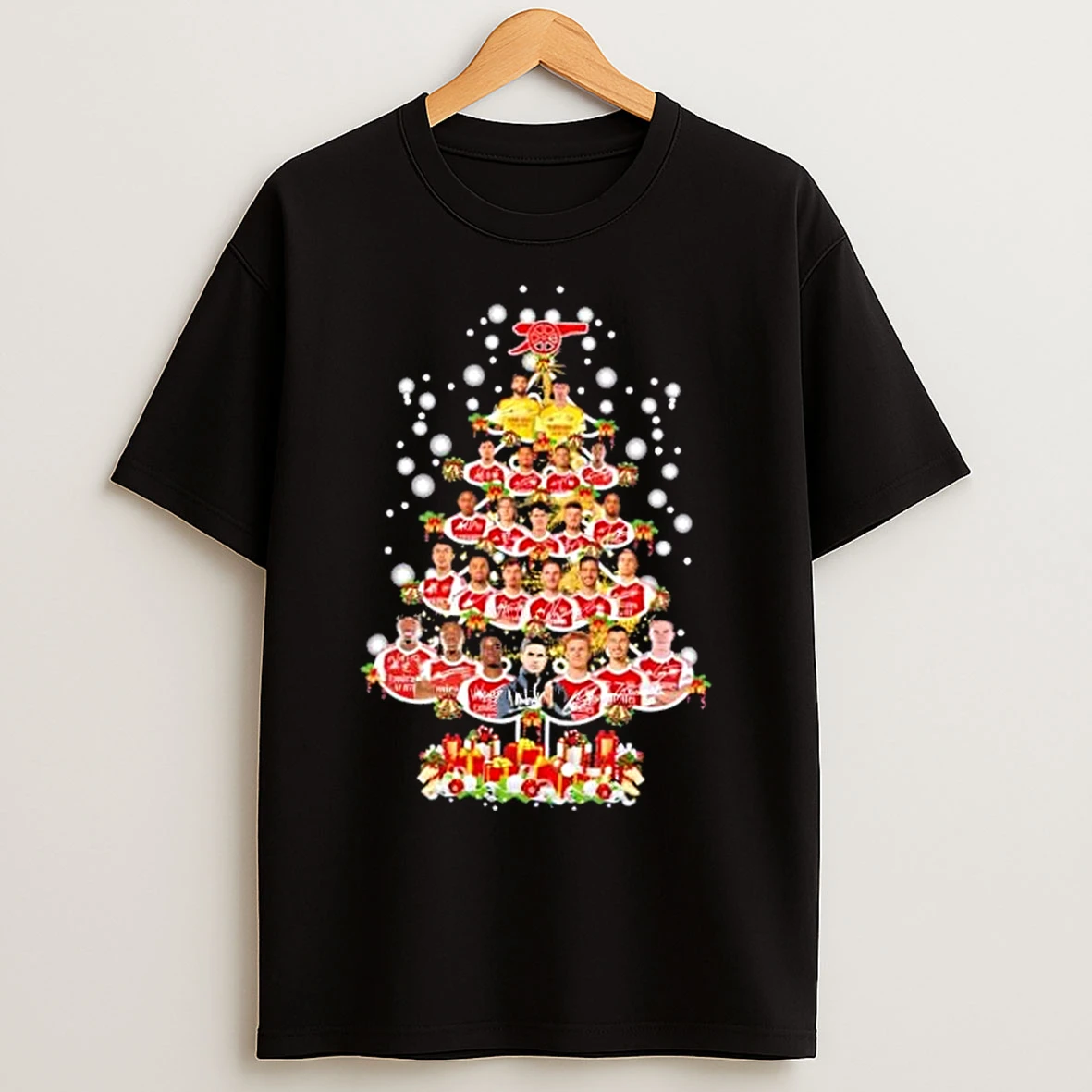Classic Arsenal Coach Mikel Arteta Odegaard Saka Rice Merino And All Players Christmas Tree T Shirts