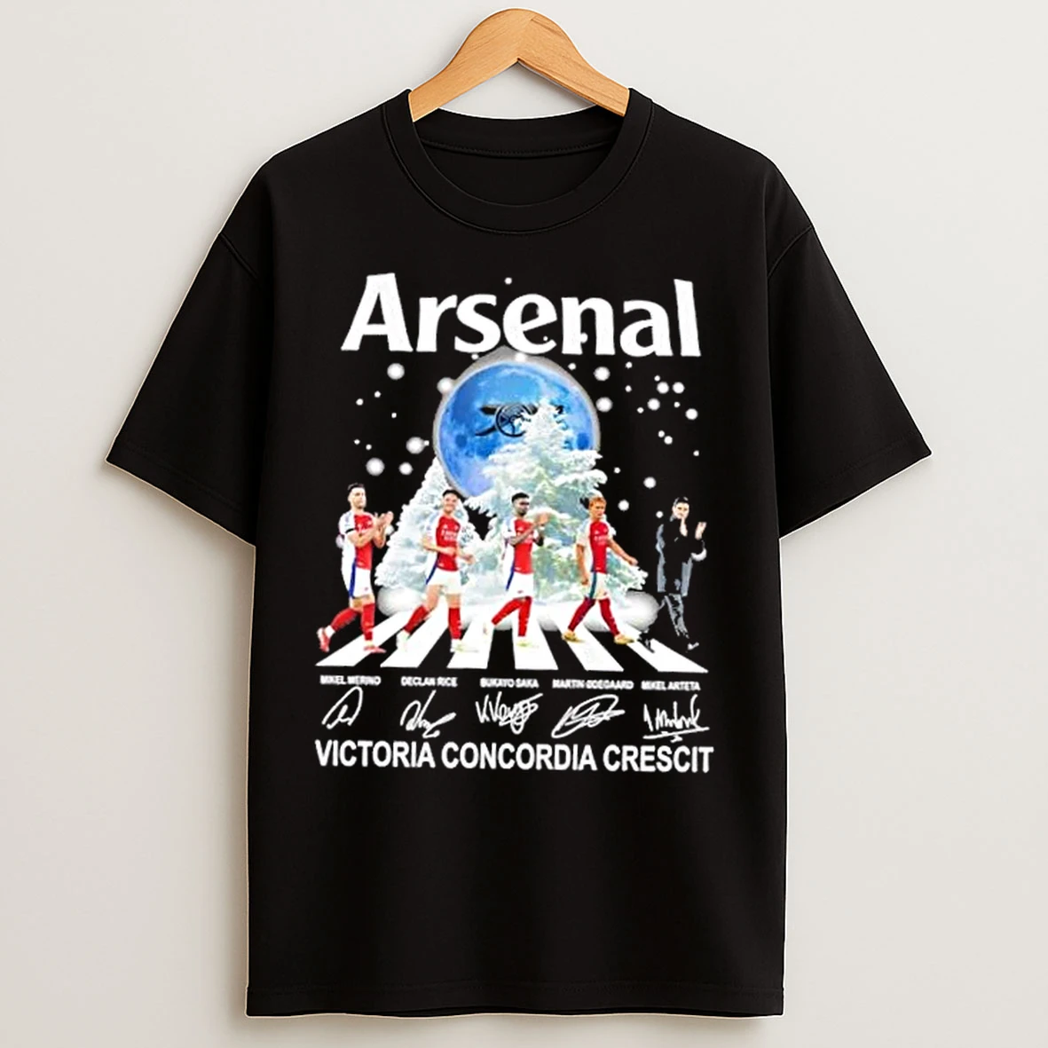 Classic Arsenal Mikel Arteta Odegaard Saka Rice Merino Abbey Road Victoria Concordia Crescit T Shirts