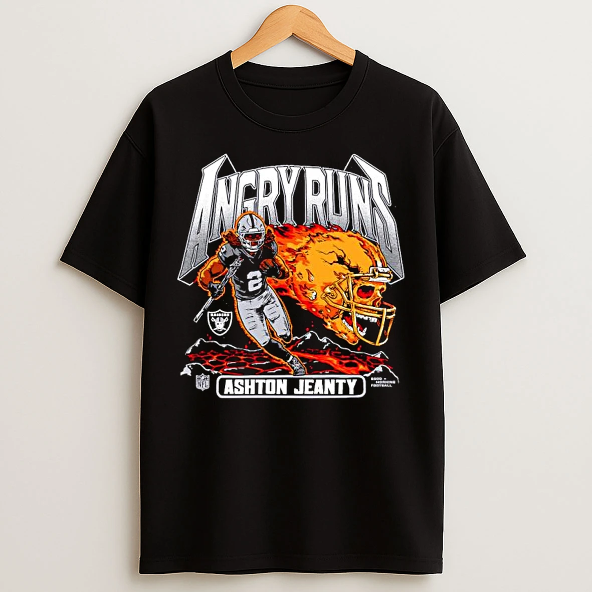 Classic Ashton Jeanty Las Vegas Raiders Nfl Angry Runs Player Graphic Ornaments T Shirts