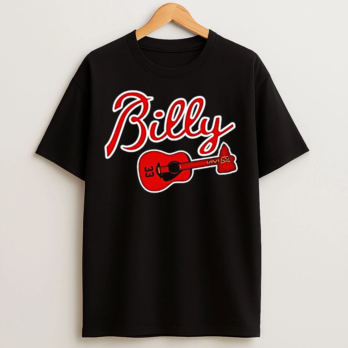 Classic Atlanta Braves Billy 33 Guitar T Shirts