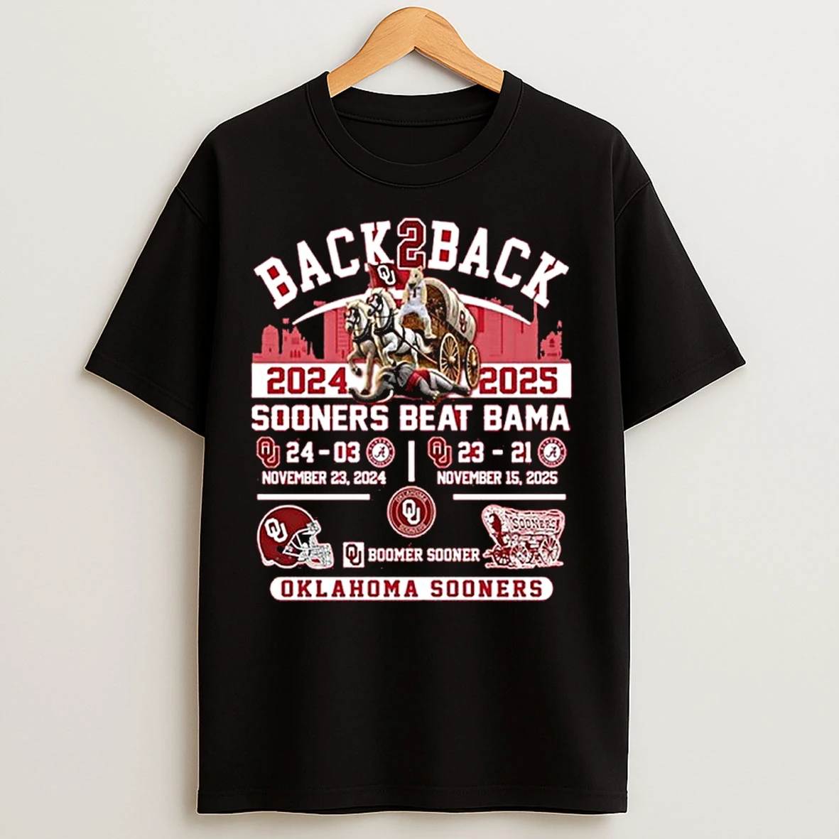 Classic Back 2 Back 2024 2025 Oklahoma Sooners Beat Alabama Crimson Tide Boomer Sooner T Shirts