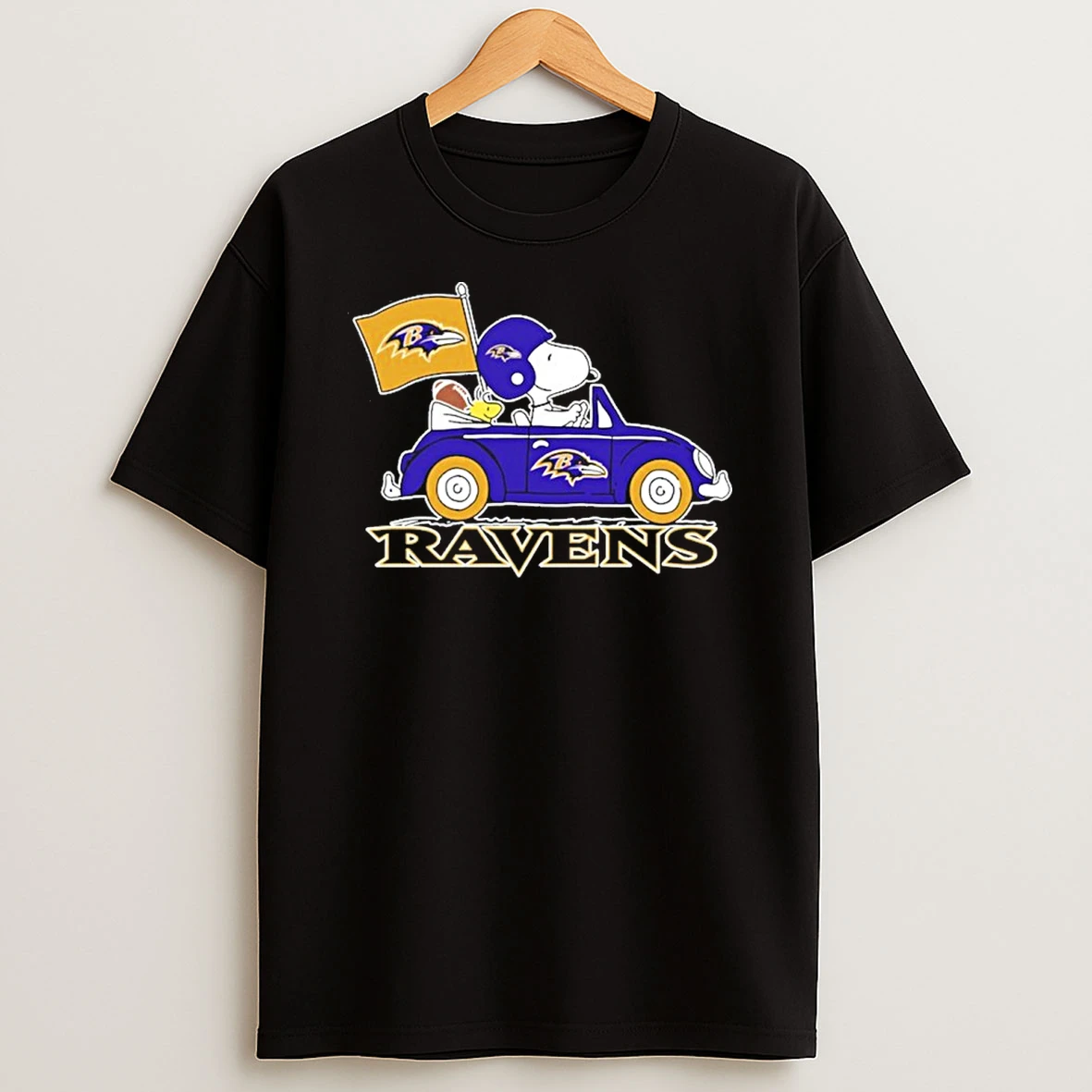 Classic Baltimore Ravens Football X Snoopy Drive Car T Shirts