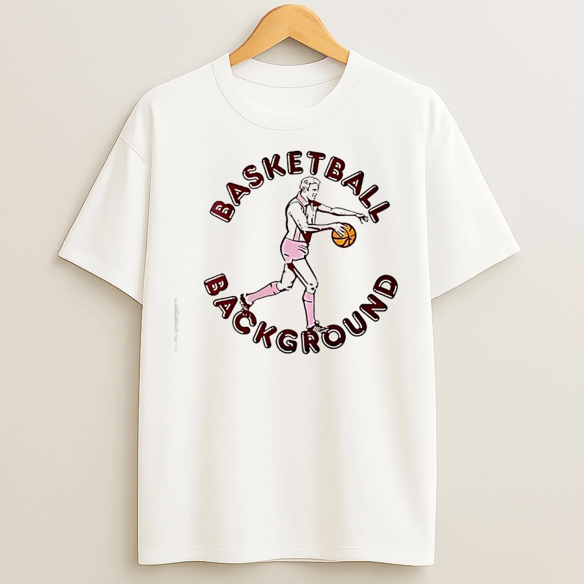 Classic Basketball Background Player Dribbling A Ball T Shirts