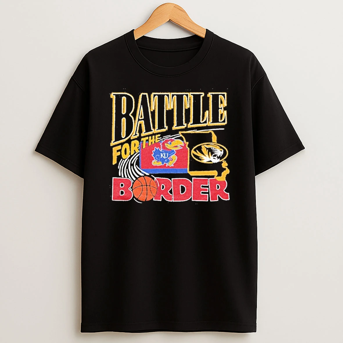 Classic Battle For The Border 2025 Ku Vs Mizzou Basketball T Shirts