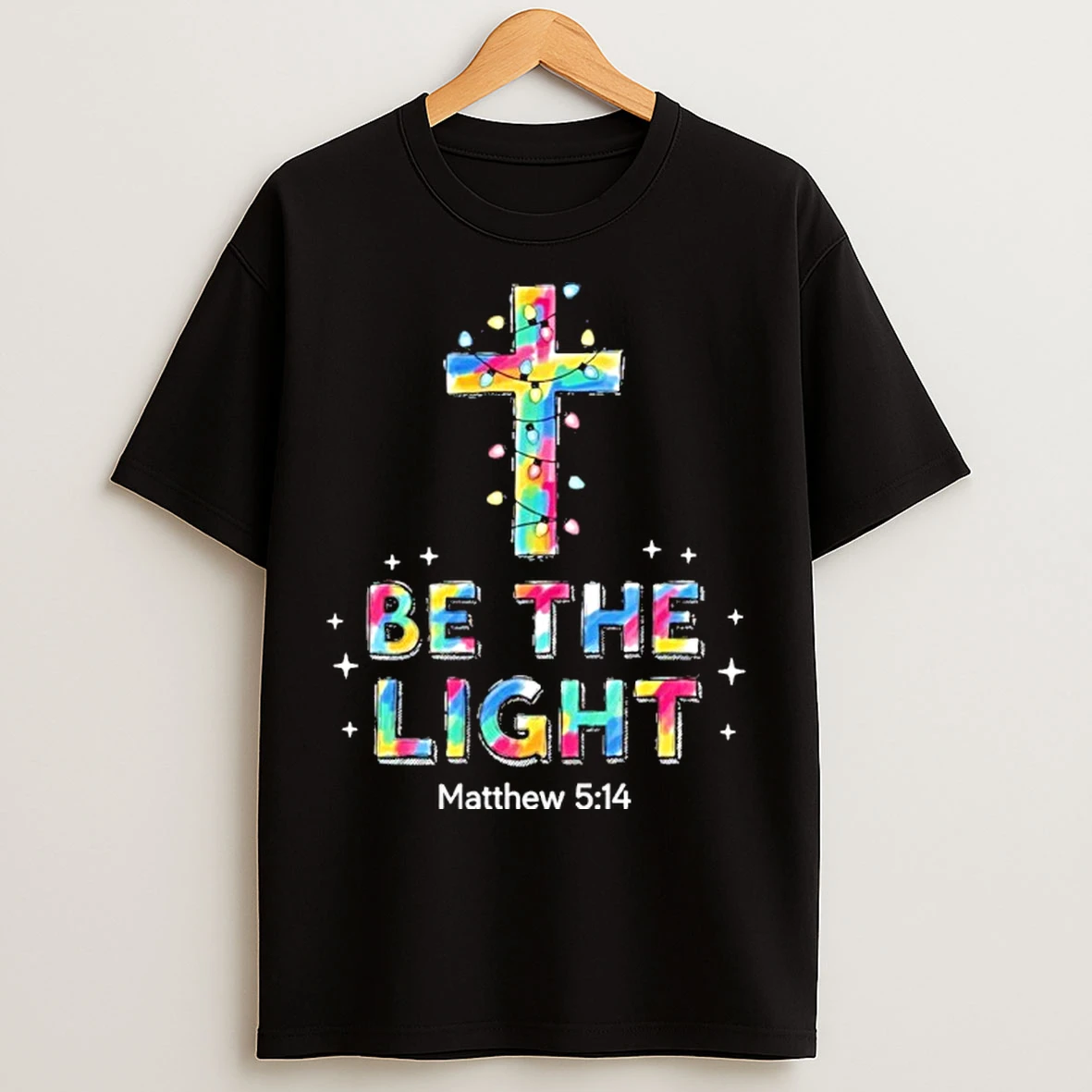 Classic Be The Light Christmas Jesus Cross T Shirts
