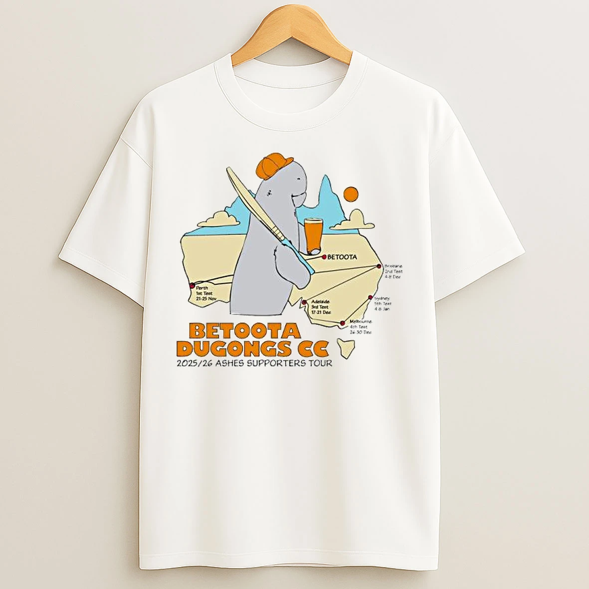 Classic Betoota Dugongs 2025 2026 Ashes Supporters Tour Ornaments T Shirts