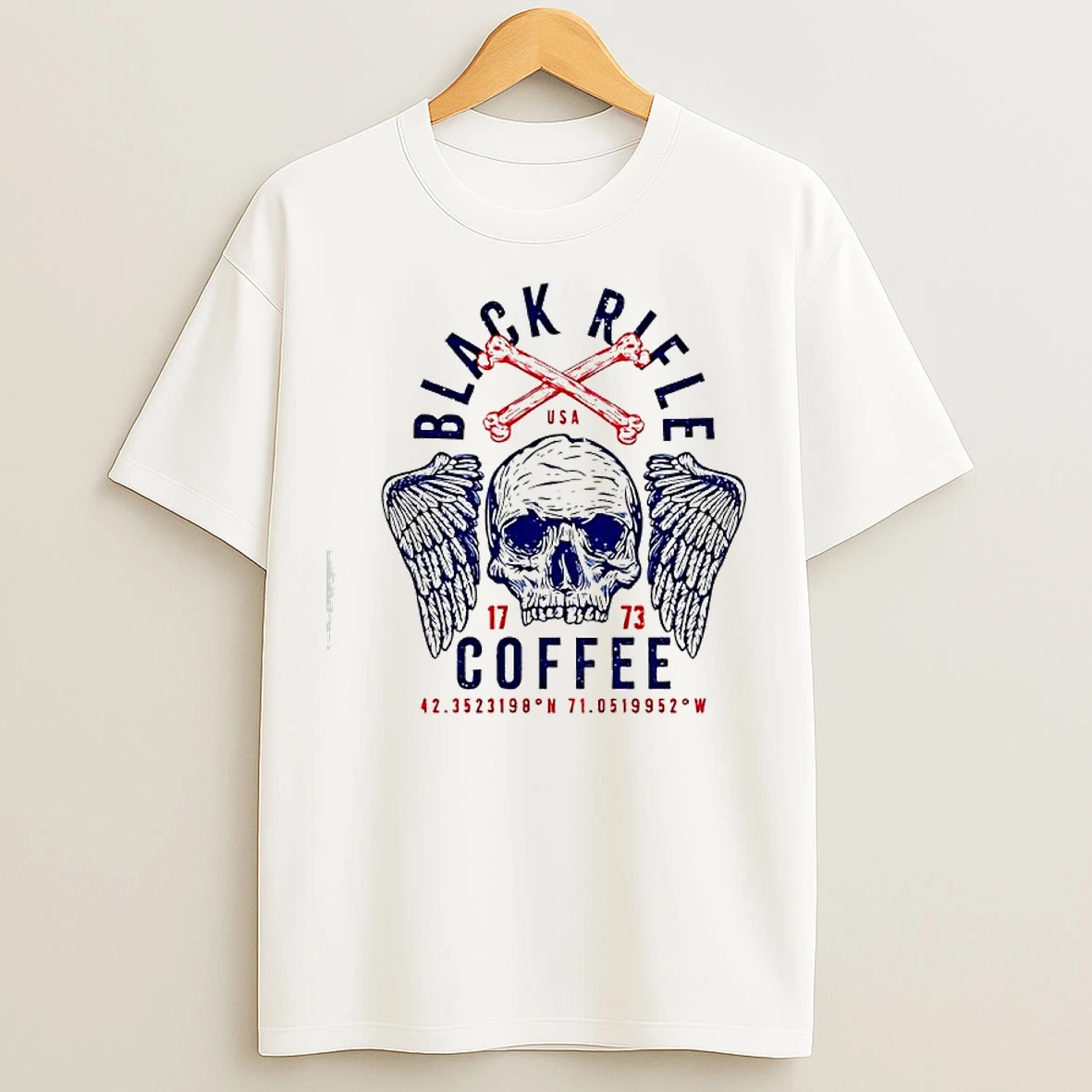 Classic Black Rifle Coffee Company 1773 Usa Skull Wings T Shirts
